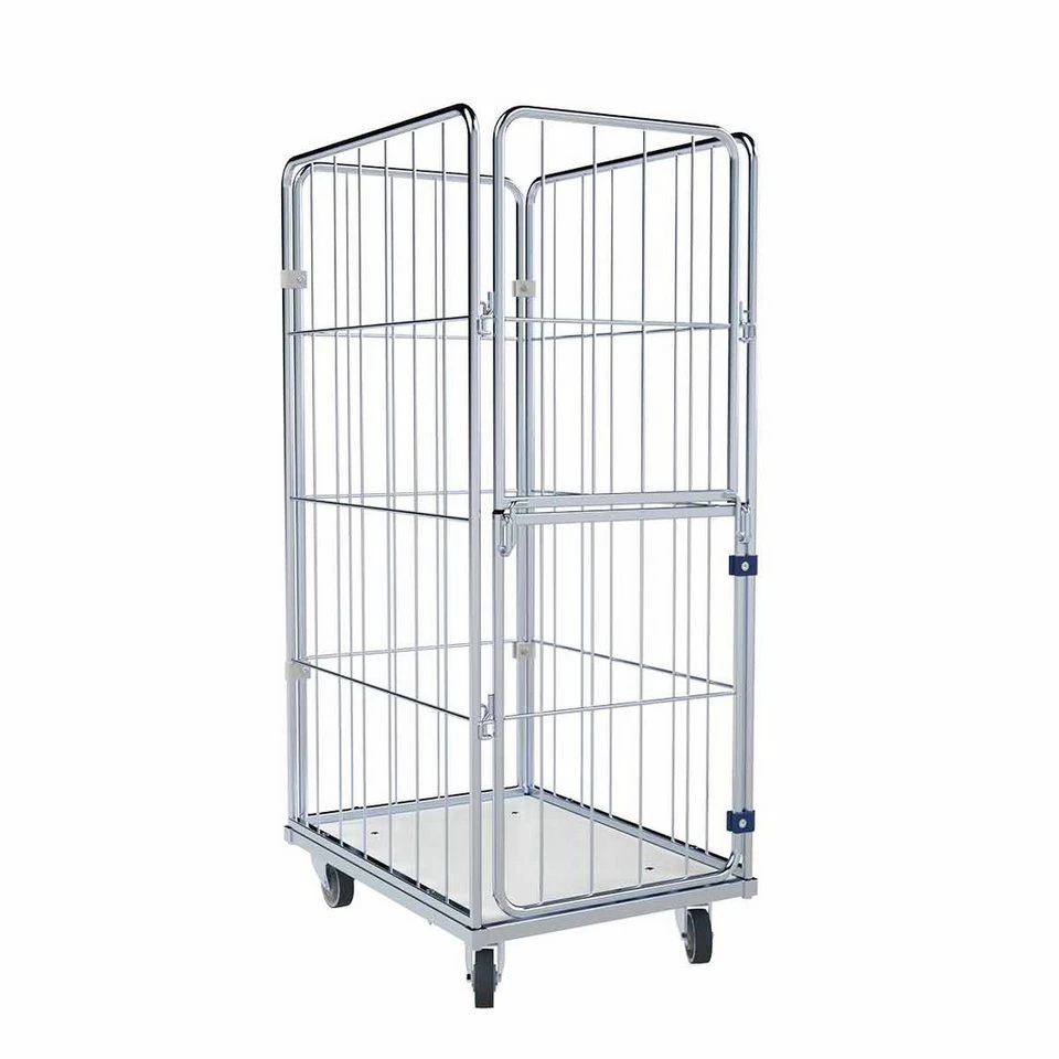 OSWALD Wäschewagen RW18089 Kunststoffboden 600 x 810 x 1.520 mm 400 kg schwenkbare Vorderwand