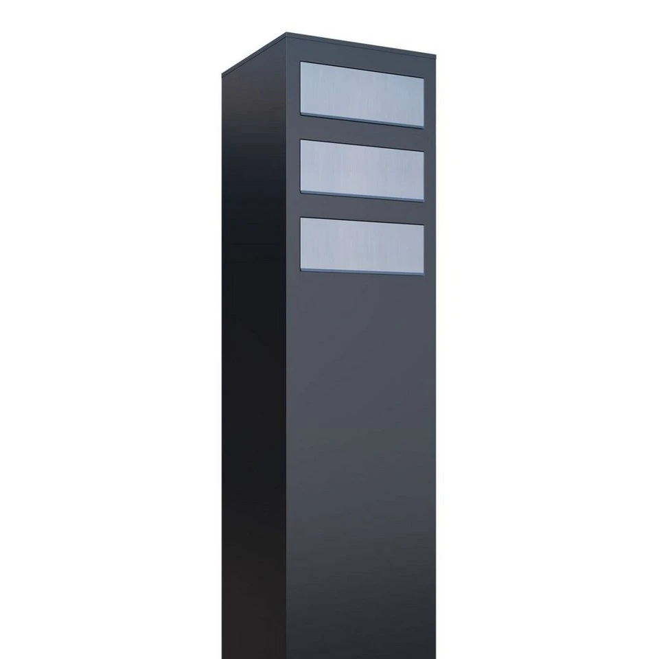 Bravios Briefkastenanlage Monolith for Three Schwarz