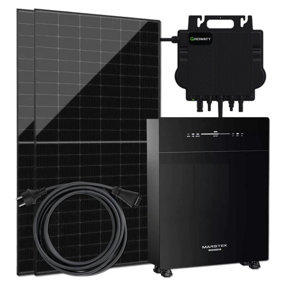 Marstek Solaranlage 1000W Balkonkraftwerk Venus-C Speicher 2,56kWh Growatt NEO800W