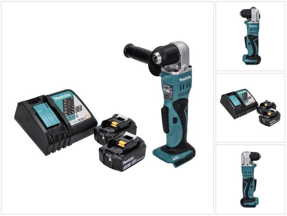 Makita DDA 351 Akku-Winkelbohrmaschine 18 V 13,5 Nm mit 2x Akku 3,0 Ah