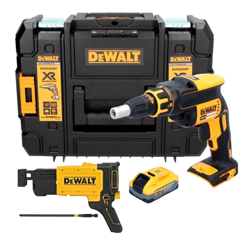 DeWalt Akku-Magazinschrauber DCF 620 NT 18 V 30 Nm Brushless Powerstack Akku 5,0 Ah TSTAK