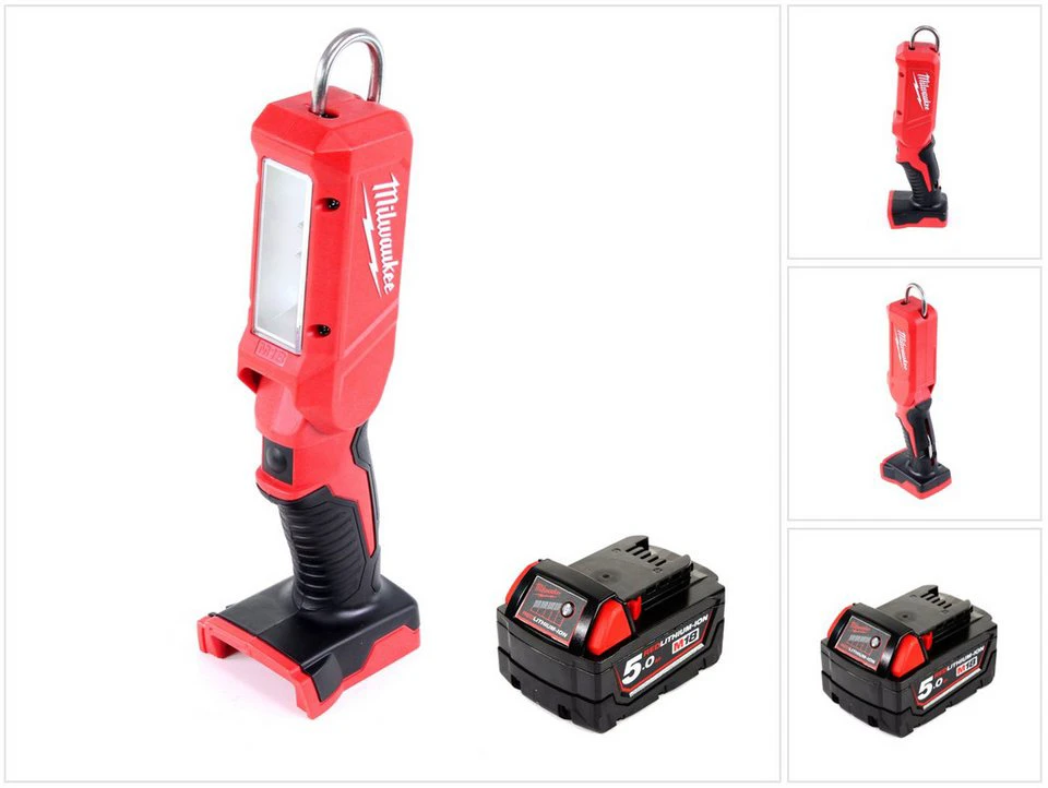 Milwaukee M18 IL-501 Akku Inspektionsleuchte 300 Lumen mit 5,0 Ah Akku