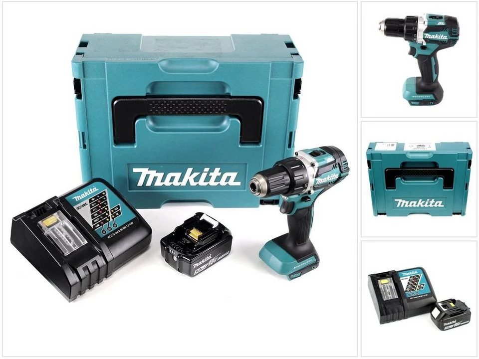 Makita Akku-Bohrschrauber DDF 484 RT1J brushless 18V 54 Nm mit 5,0 Ah Akku