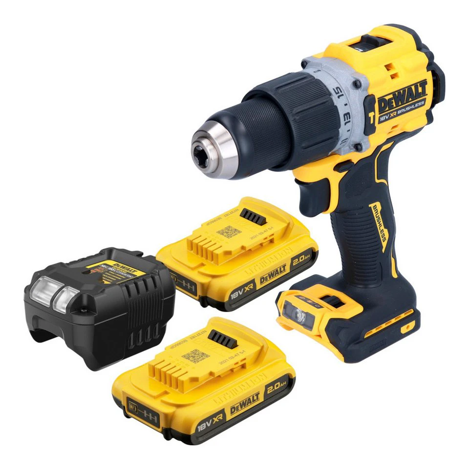 DeWalt DCD 805 Akku-Schlagbohrschrauber 18 V 90 Nm 2x 2,0 Ah Ladegerät