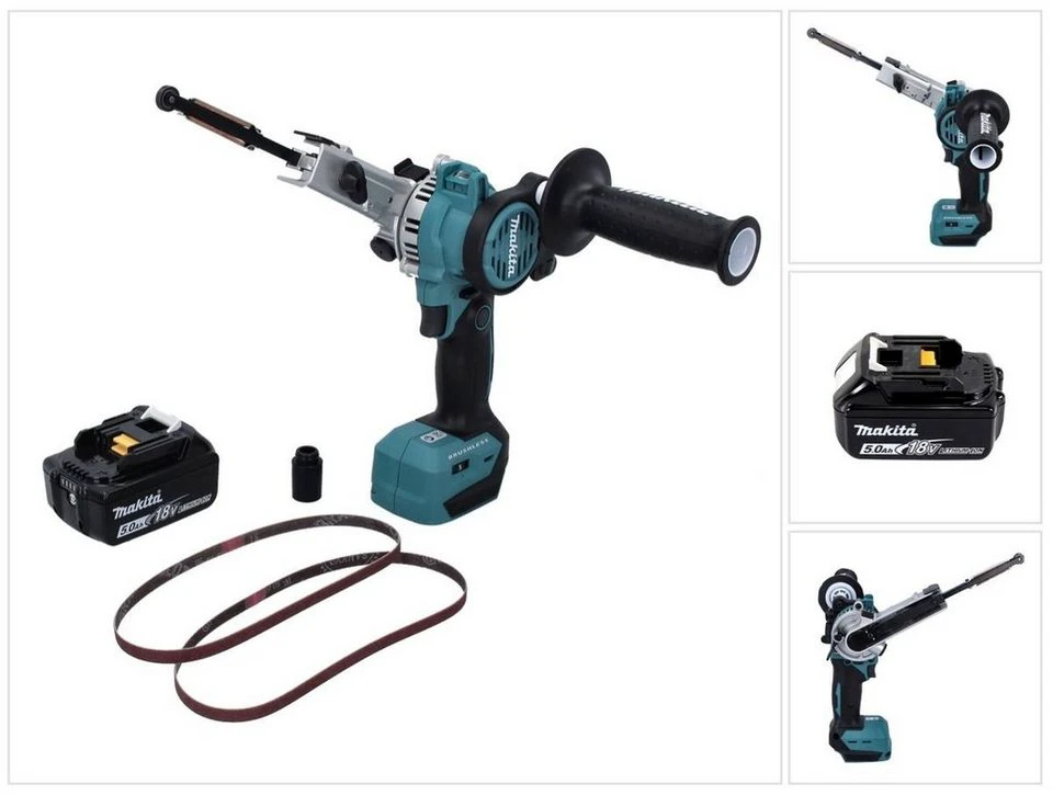 Makita Akku-Bandfeile DBS 180 18 V 9 x 533 mm Brushless mit 1x Akku 5,0 Ah
