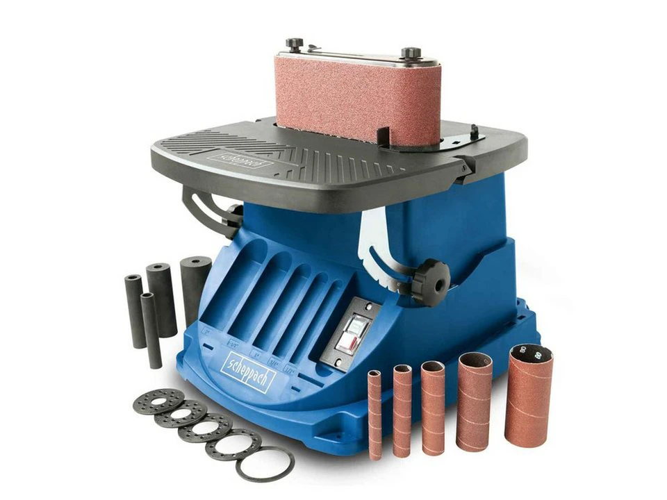 Scheppach Spindelschleifmaschine OSM600 max. 2000 U/min Set Aluminium-Arbeitstisch 45° verstellbar