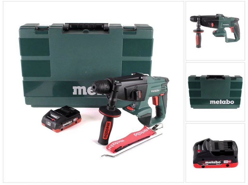 Metabo KHA 18 LTX Akku Kombihammer 18 V mit 4,0 Ah Akku und Koffer ohne Ladegerät
