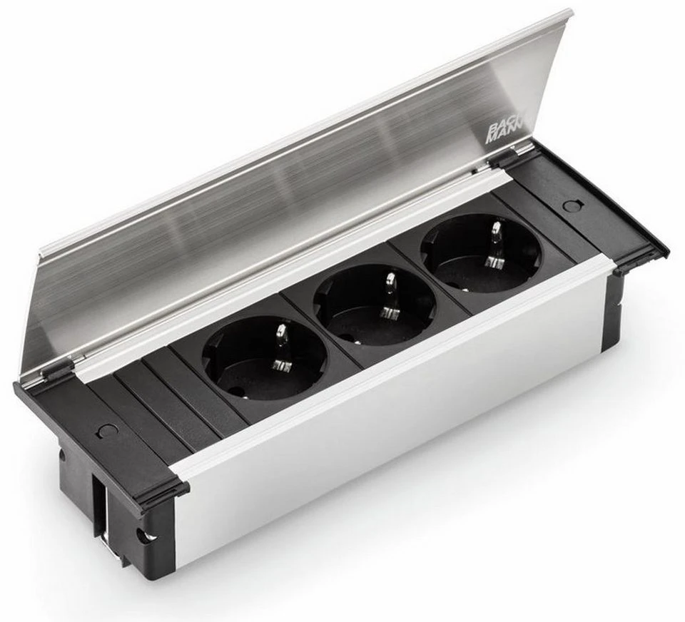 Bachmann GmbH Steckdosenelement Kapsa 3-fach Deckel edelstahlfarbig 7053068