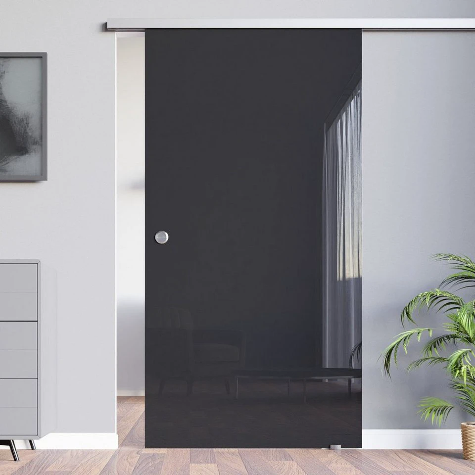 AMOD Glasschiebetür V-AS SlimLine Komplett Set mit Griffmuschel und SoftStop