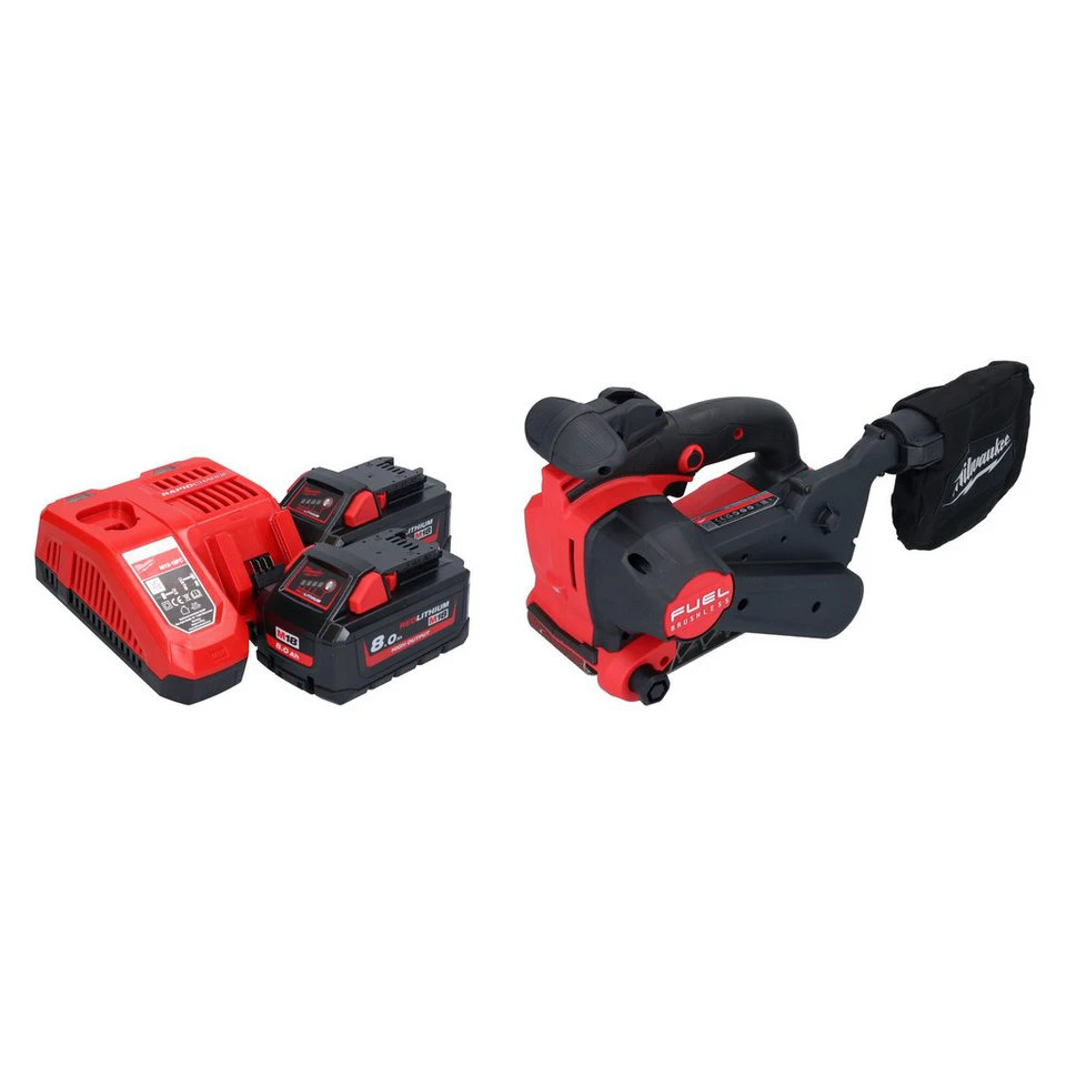 Milwaukee Bandschleifer M18 FBTS75-802 18 V 75 x 457 mm Brushless 2x Akku 8,0 Ah Ladegerät