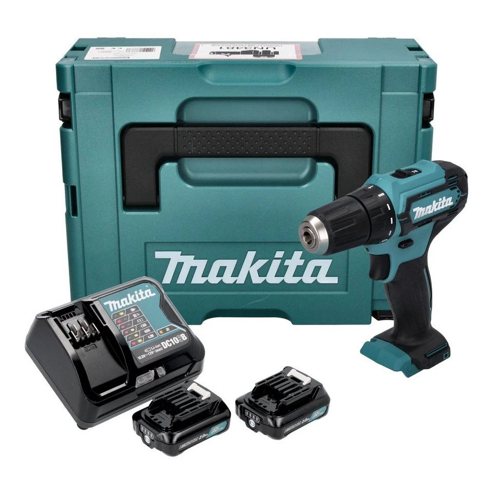 Makita Akku-Bohrschrauber DF 333 D 12 V max. 30 Nm 2x Akku 2,0 Ah Ladegerät Makpac