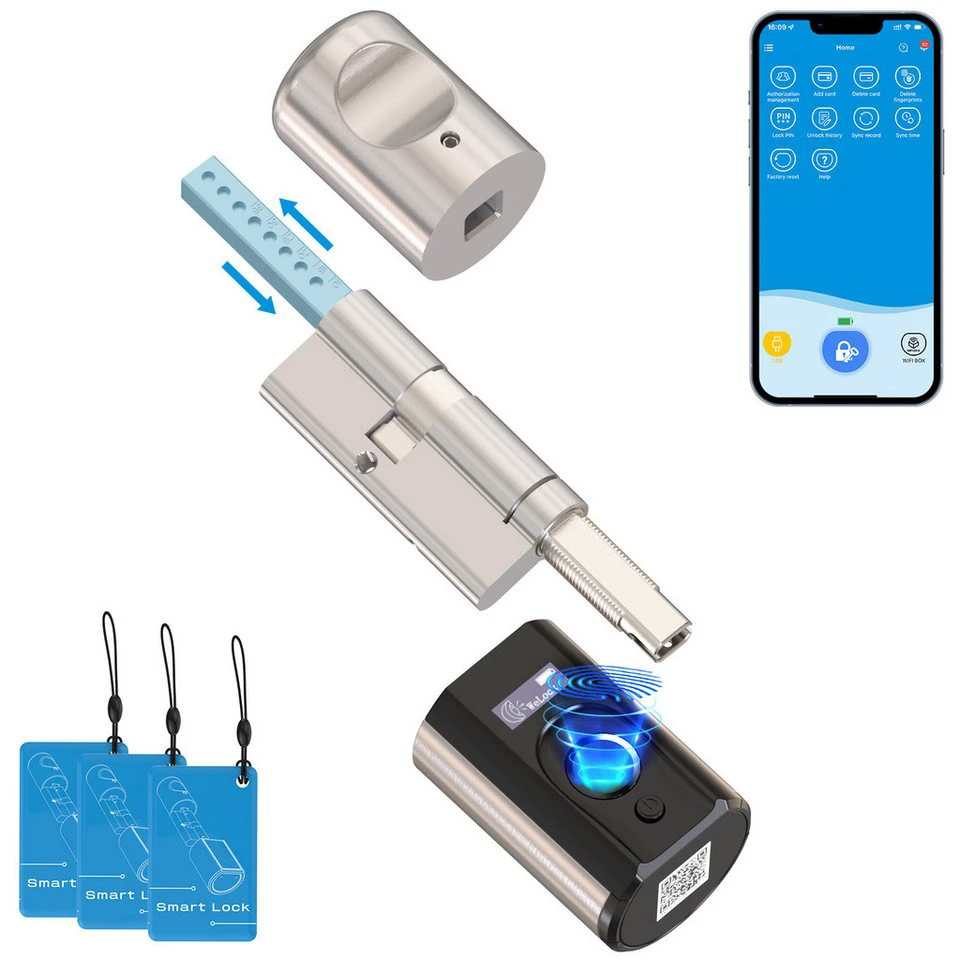 WE.LOCK Türschloss-Funksteuerung TOUCHEBL63 mit Fingerabdruck 50-100 mm Türen RFID-Karte