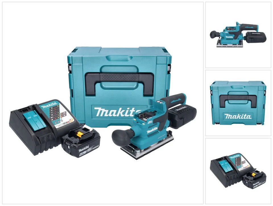 Makita Akku-Schwingschleifer DBO 382 18 V 93 x 185 mm 4 Ah Akku Schnellladegerät