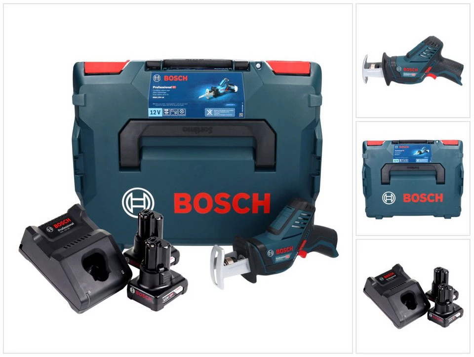 Bosch Professional GSA 12V-14 Professional Akku Säbelsäge 12 V 2x Akku 6,0 Ah Ladegerät