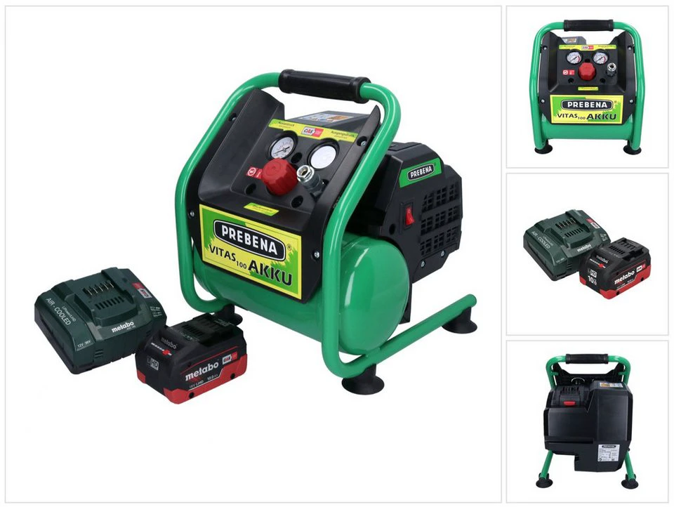 Prebena VITAS 100-AKKU Akku-Kompressor 18 V 5 l 8 bar Brushless mit Akku Ladegerät