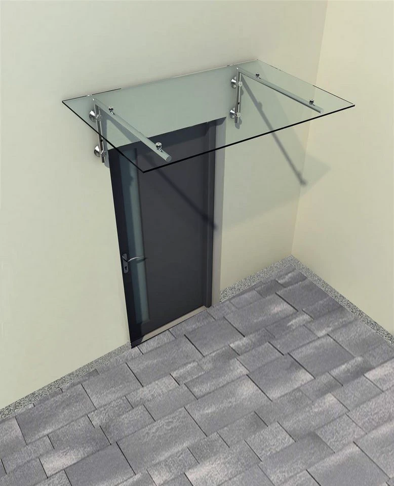 Glaszentrum Hagen Glasvordach 170x90 cm Klar V2A-L