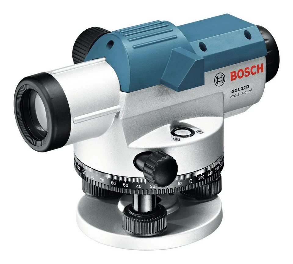 Bosch Professional Nivelliergerät GOL 32 D optisch mit Baustativ BT160 und Messstab GR 500