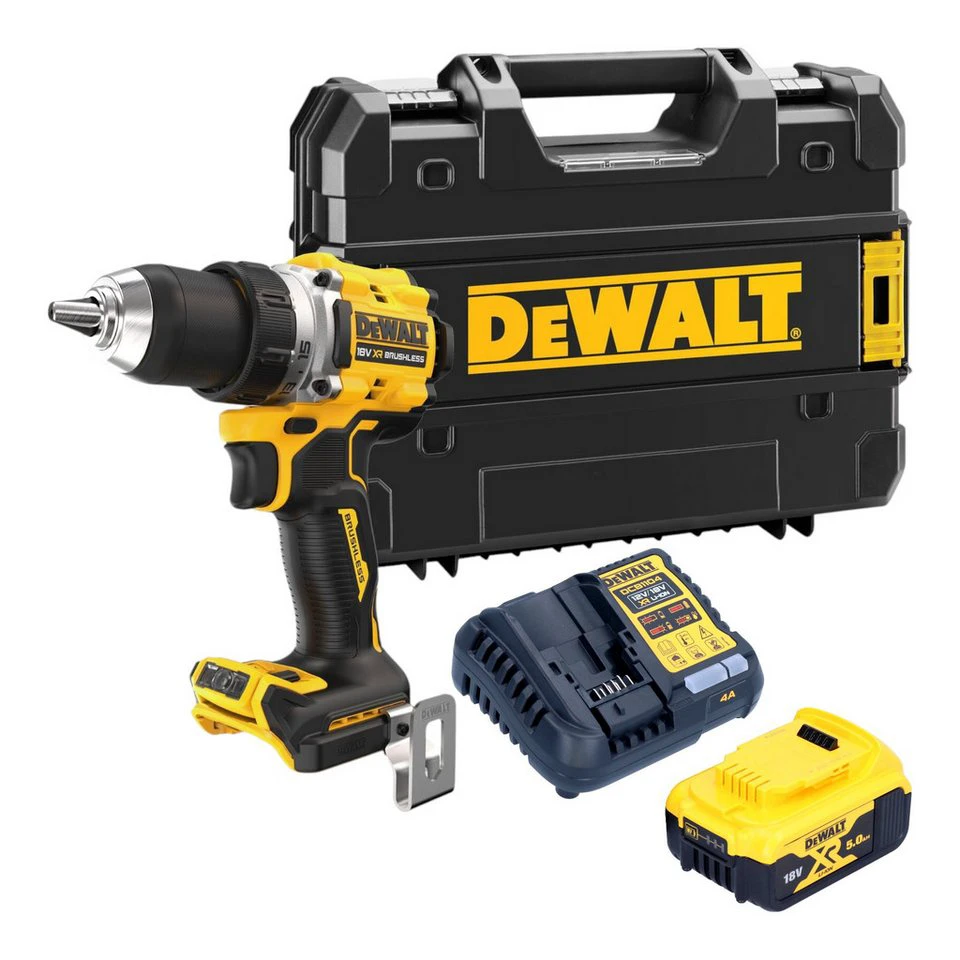 DeWalt Akku-Bohrschrauber DCD800 18 V 90 Nm 1x 5,0 Ah Akku Ladegerät TSTAK