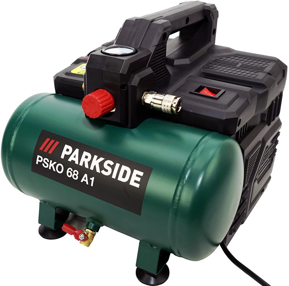 Parkside Kompressor Silent PSKO 68 tragbar 550 W 8 bar 56,7 dB