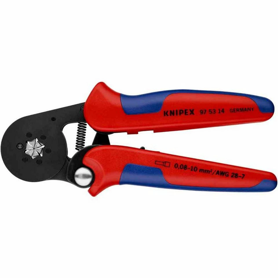 Knipex Crimpzange 97 53 14 SB selbsteinstellend für Aderendhülsen Seiteneinführung brüniert 180 mm