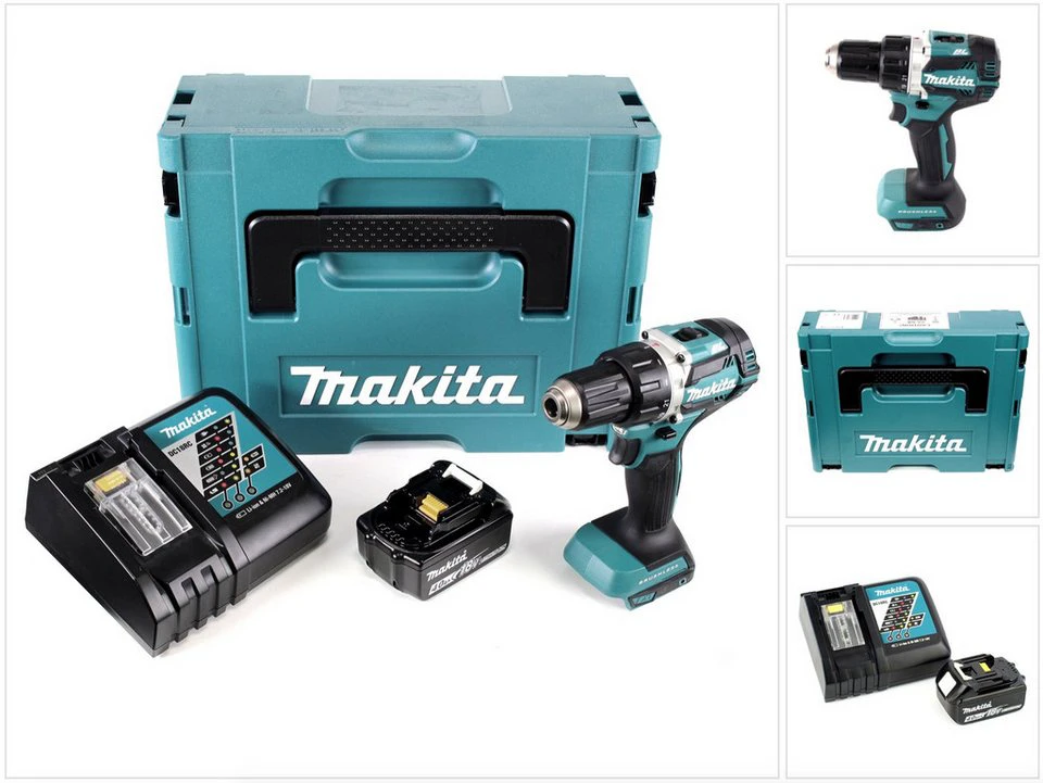 Makita Akku-Bohrschrauber DDF 484 RM1J 18 V Brushless 54 Nm Makpac