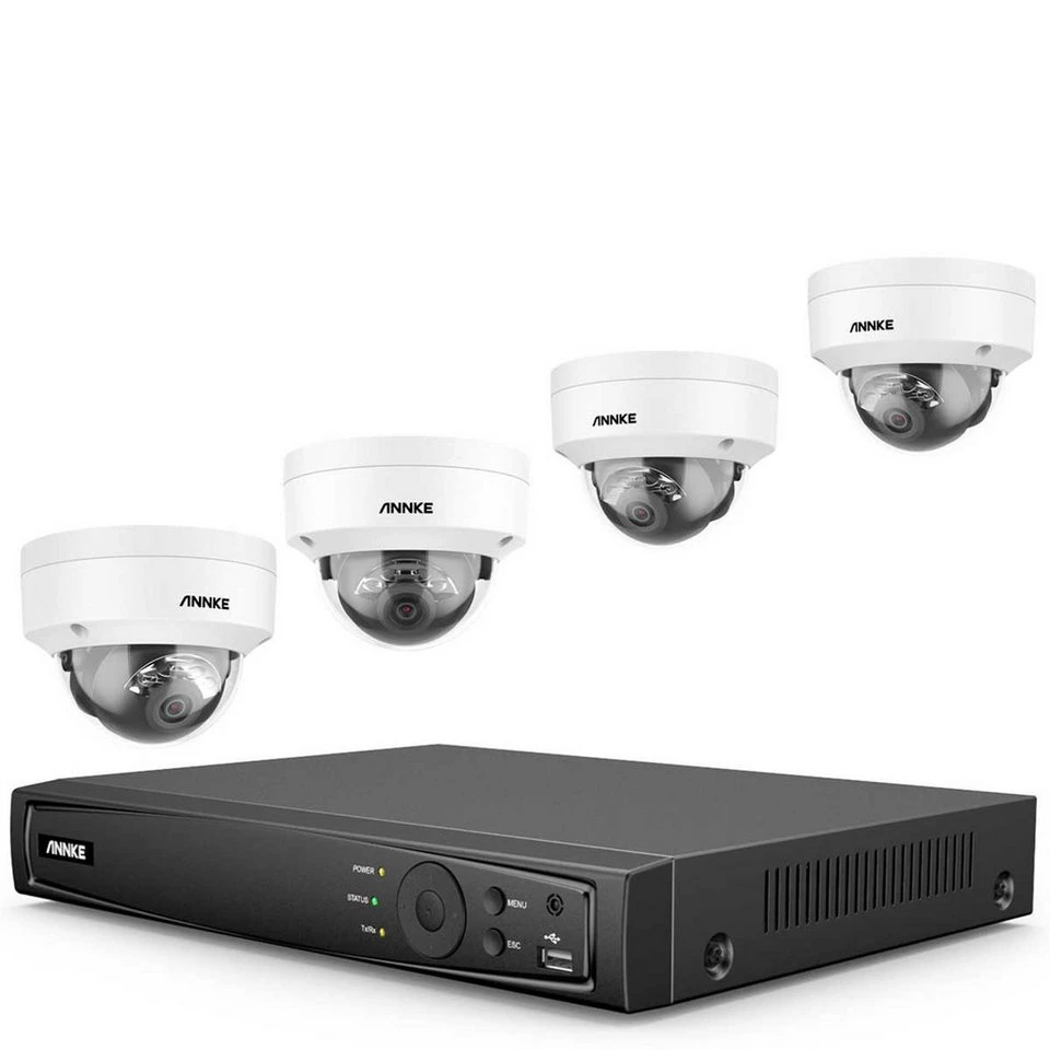 Annke Überwachungskamera Set N48PAW I91DG4-2T 4K 8-Kanal PoE 1x Netzwerkrekorder 4x Kameras 2TB HDD