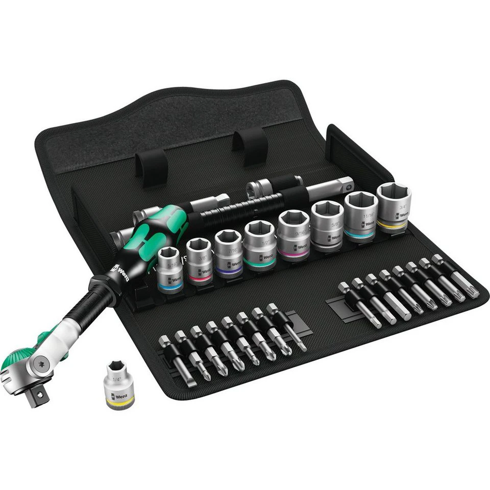 Wera 8100 SB 9 Zyklop Speed-Knarrensatz zöllig mit Stecknüssen und Bits