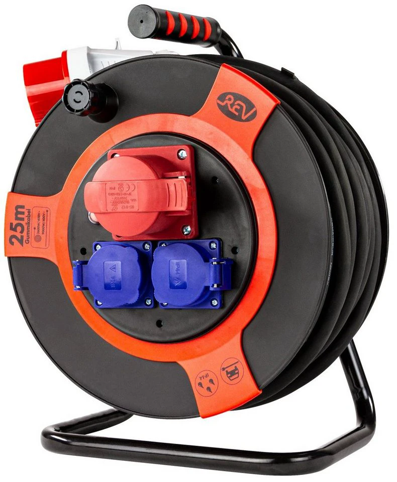 REV Ritter GmbH CEE-Kabeltrommel Außen 25 m H07RN-F 5G2,5mm² schwarz rot