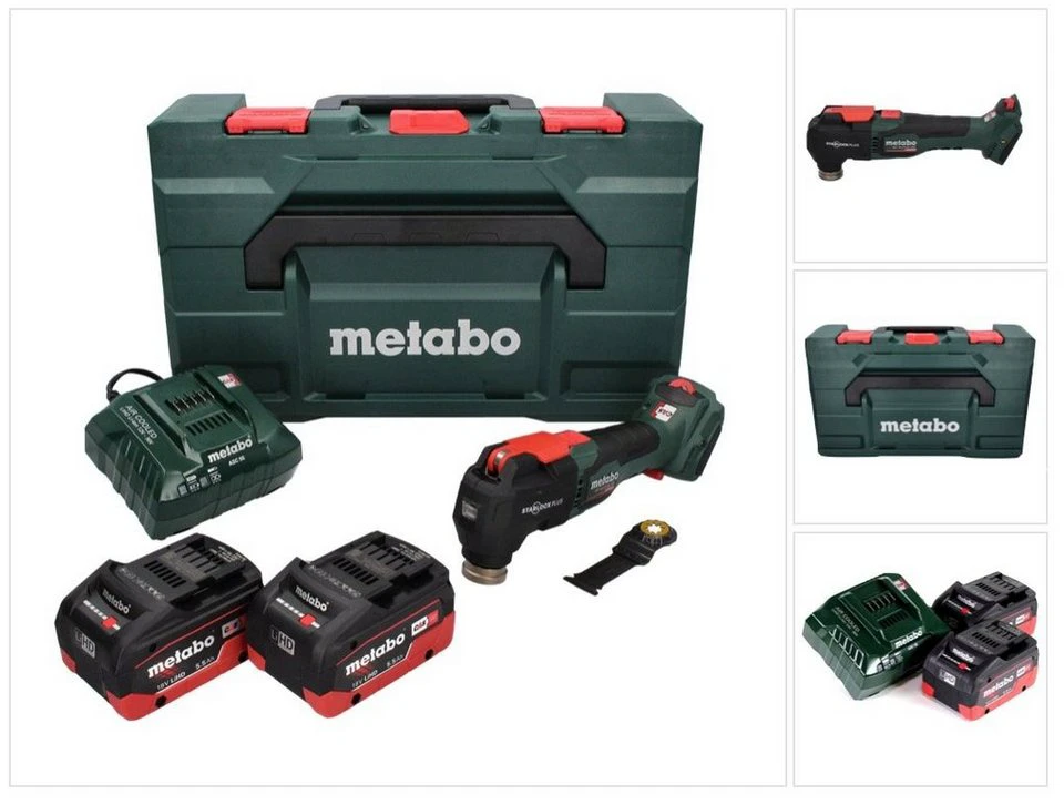 Metabo Akku-Multifunktionswerkzeug MT 18 LTX BL QSL 18 V Brushless Starlock Plus 2x 5,5 Ah