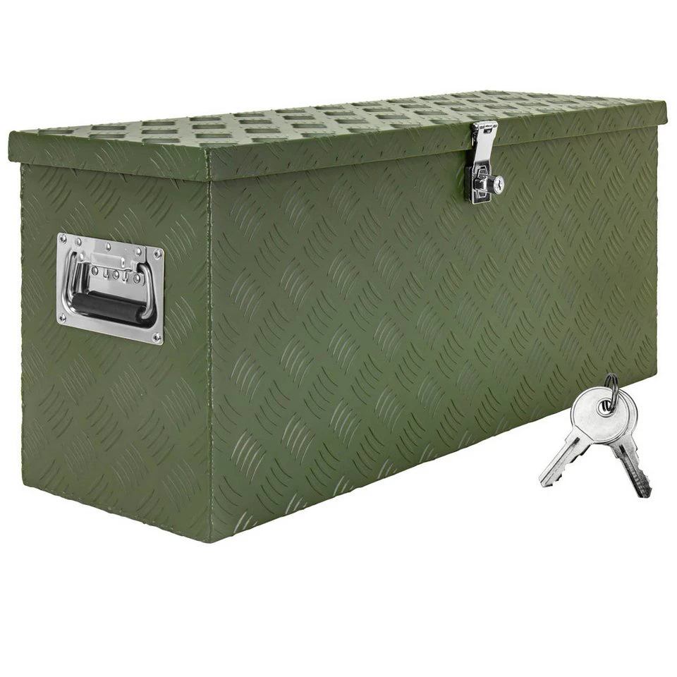 Trucky Anhänger-Deichselbox D055 Alubox Aluminium Grün mit Schloss