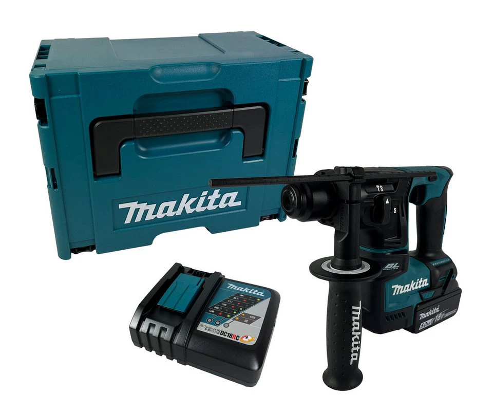 Makita Akku-Bohrhammer DHR171 mit Akku 5 Ah und Ladegerät im Makpac Gr. 3
