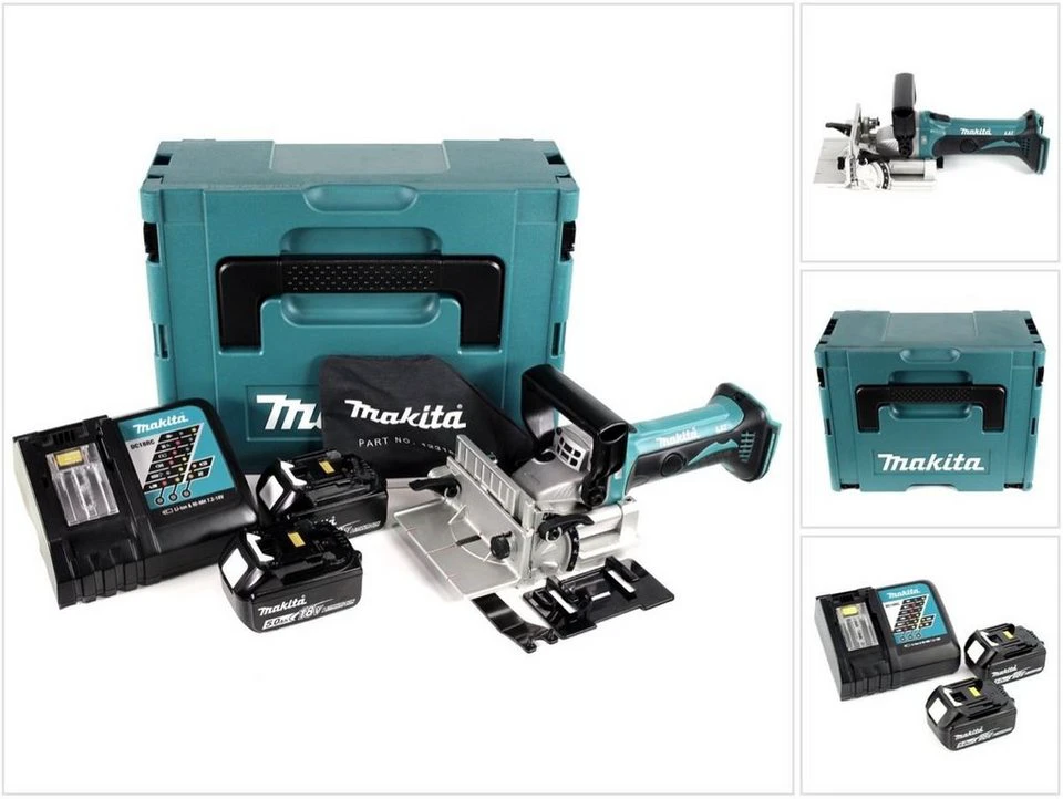 Makita Nutfräse DPJ 180 RTJ 18 V Li-Ion im Makpac mit 2 x 5,0 Ah Akku