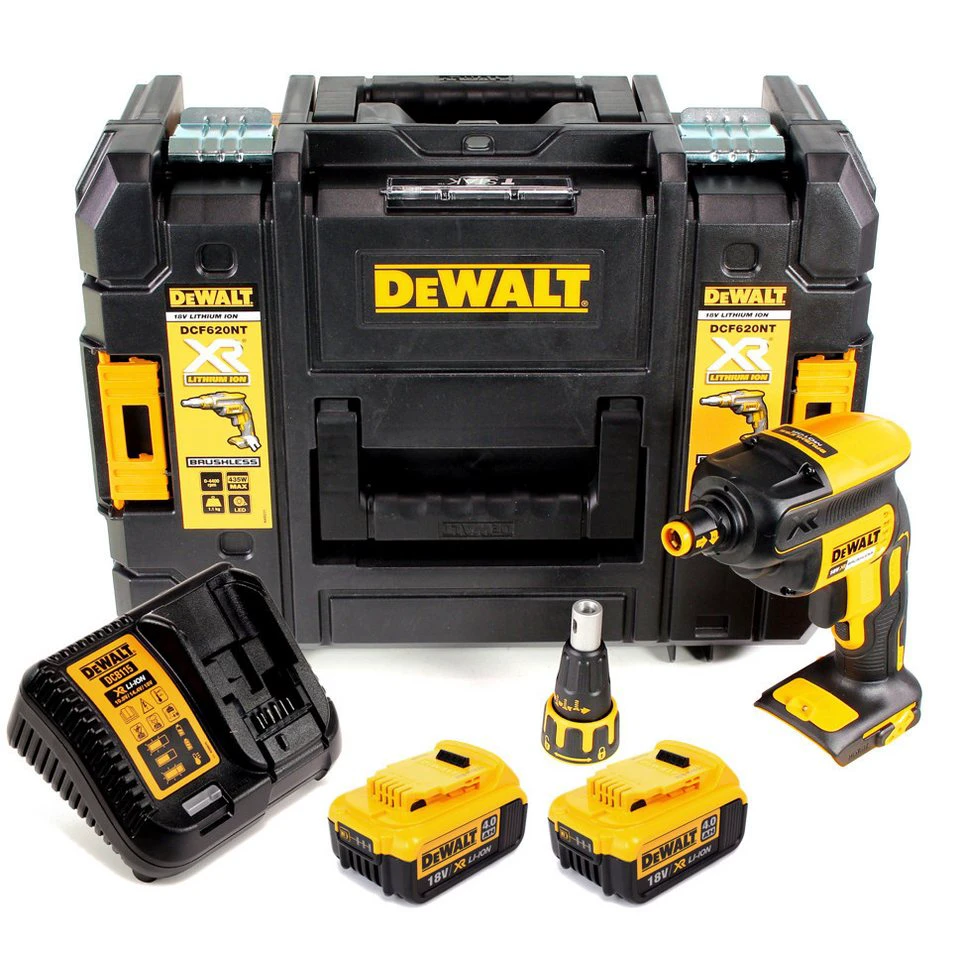 DeWalt DCF 620 Akku-Trockenbauschrauber 18 V 30 Nm Brushless 2x 4,0 Ah Akku