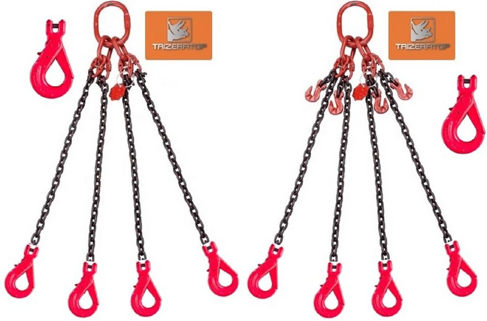 TRIZERATOP Anschlagkette 4-Strang 13 mm WLL 11,2 t S-Haken 4 m
