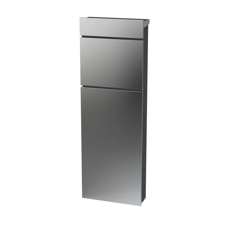 TPFGarden Standbriefkasten YORK anthrazit pulverbeschichteter Stahl mit Zeitungsfach 14 x 39 x 115 cm