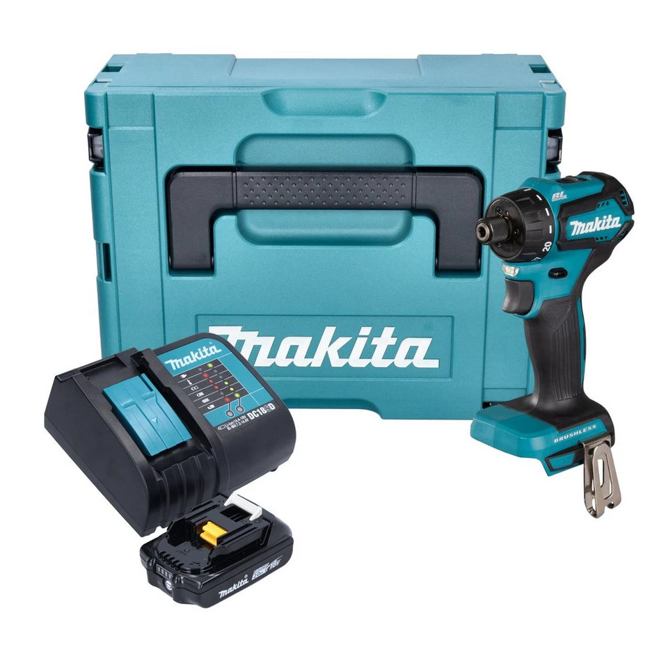 Makita DDF 083 Akku-Bohrschrauber 18 V 40 Nm 1/4" 1x Akku 2,0 Ah Ladegerät Makpac