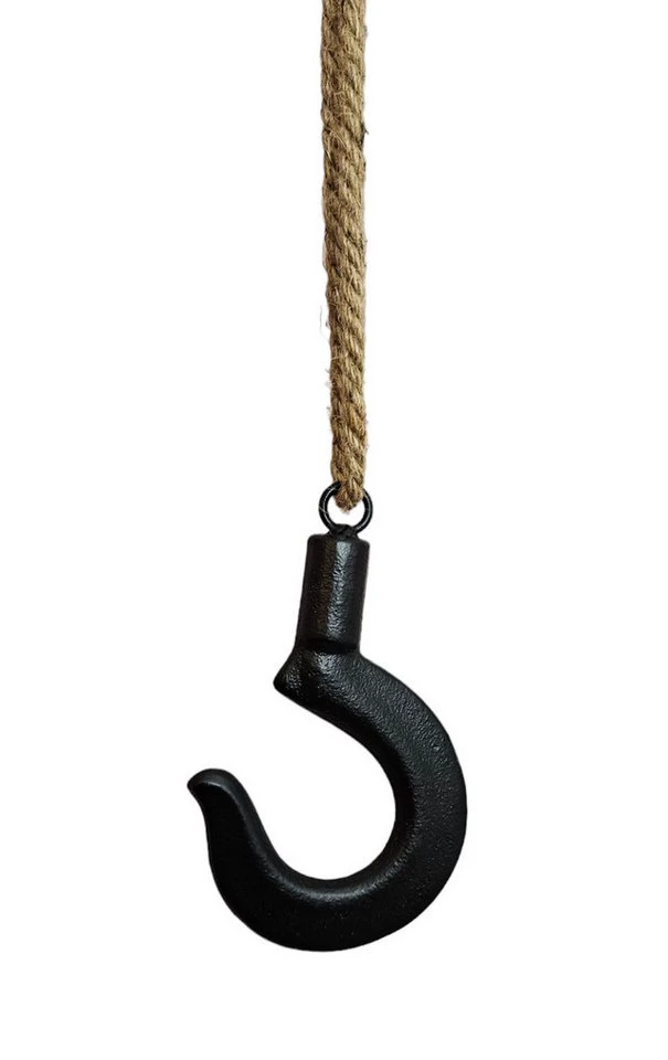 Meinposten Dekohaken Bonny Metall mit Jute-Seil 110 cm schwarz braun
