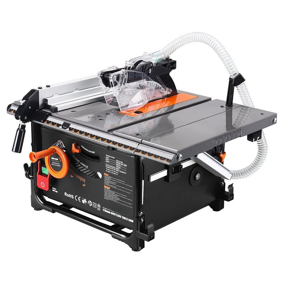 DOVAMAN Tischkreissäge 2000W 216 mm 5000 U/min 0–45° Gehrung 98 % Staubabsaugung