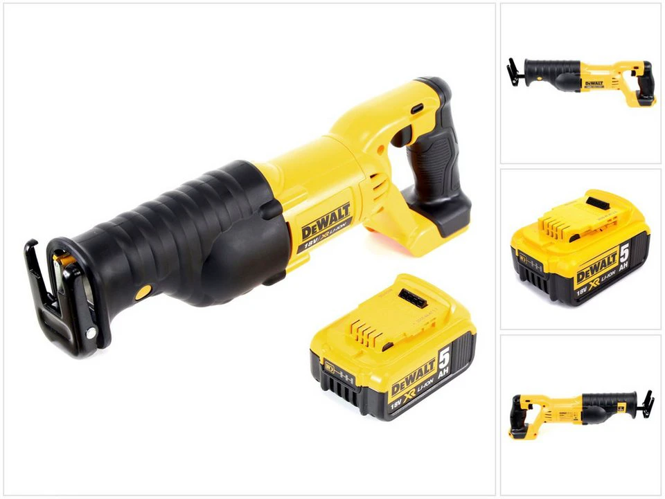 DeWalt DCS 380 Säbelsäge 18 V Akku XR Li-Ion mit DCB 184 5,0 Ah