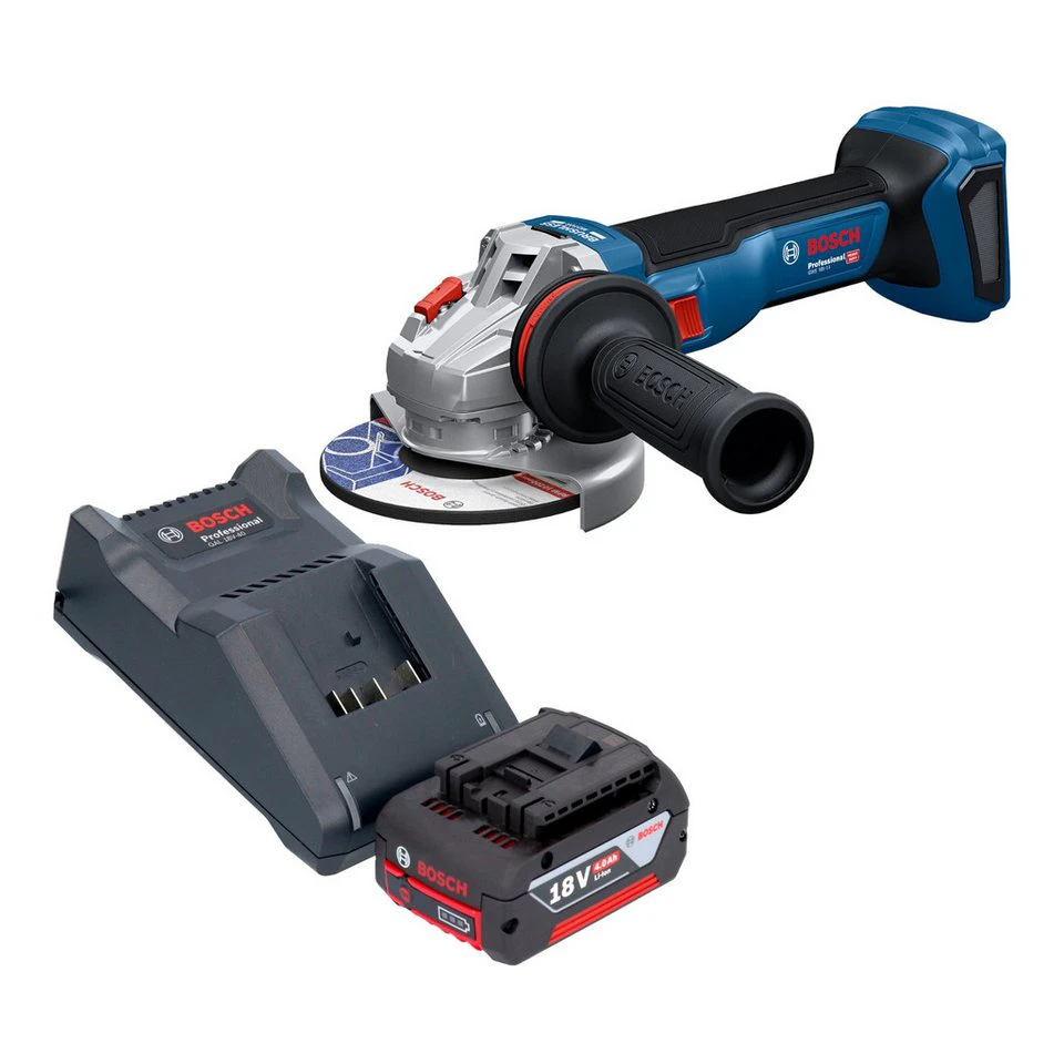 Bosch GWS 18V-11 Professional Akku-Winkelschleifer 18 V 125 mm 4,0 Ah Akku Ladegerät