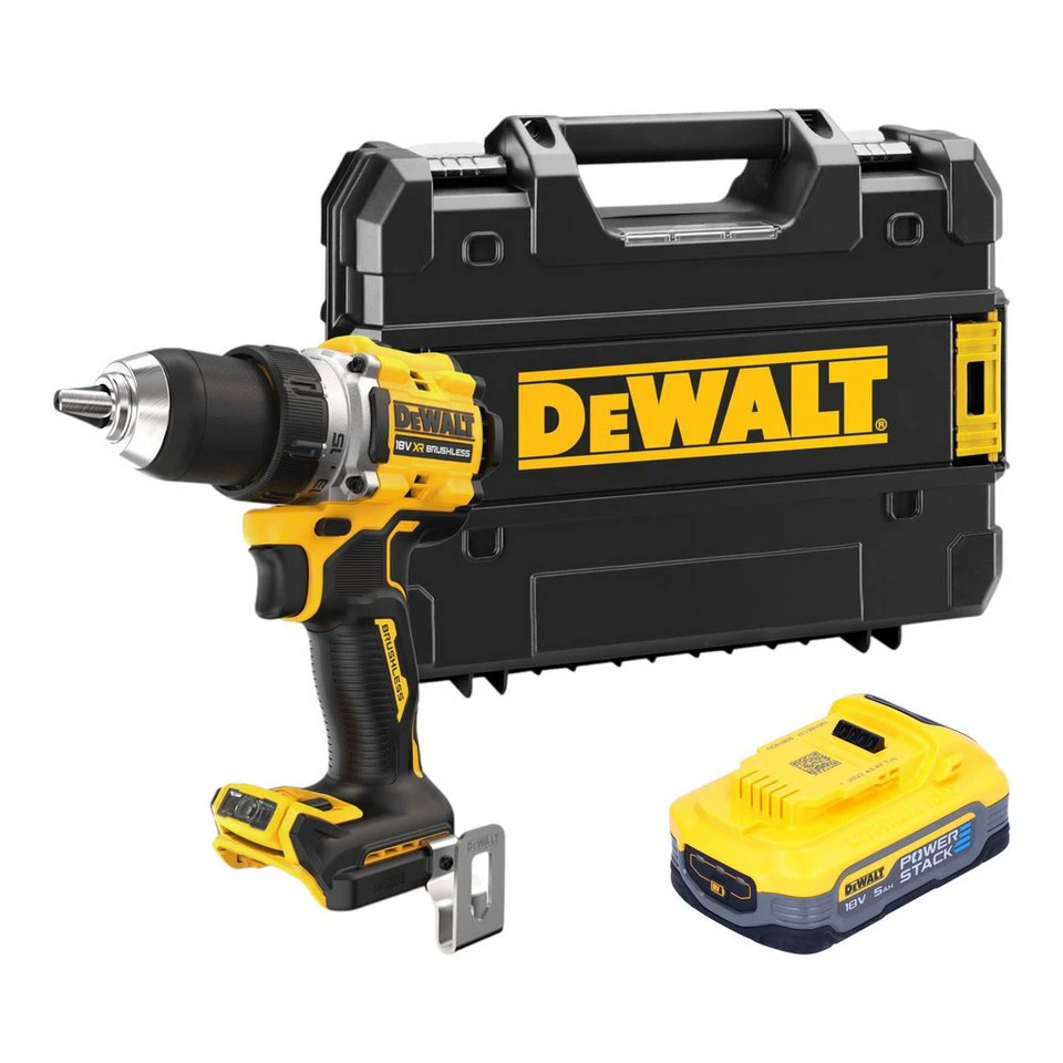 DeWalt Akku-Bohrschrauber DCD800 18 V 90 Nm 5,0 Ah Powerstack Akku TSTAK ohne Ladegerät
