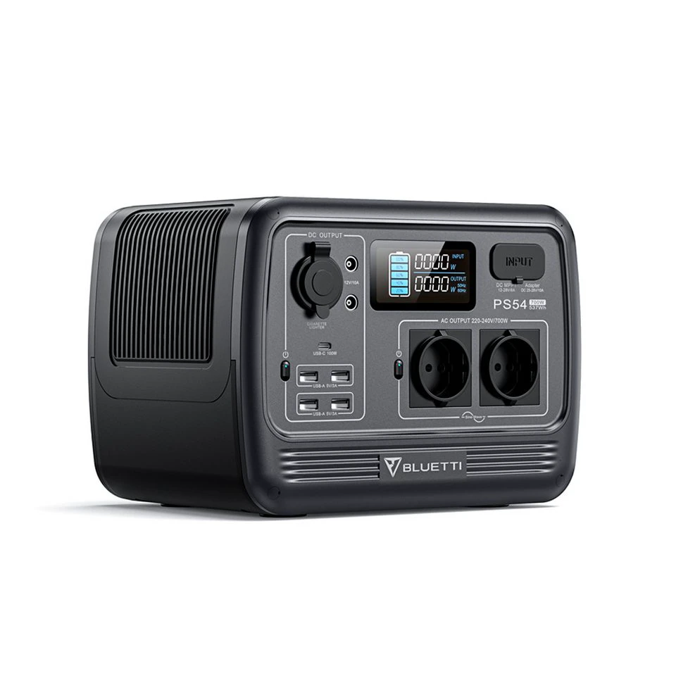 BLUETTI PS54 Powerstation 537 Wh 700 W LiFePO₄ 100 W USB-C 2 AC-Ausgänge