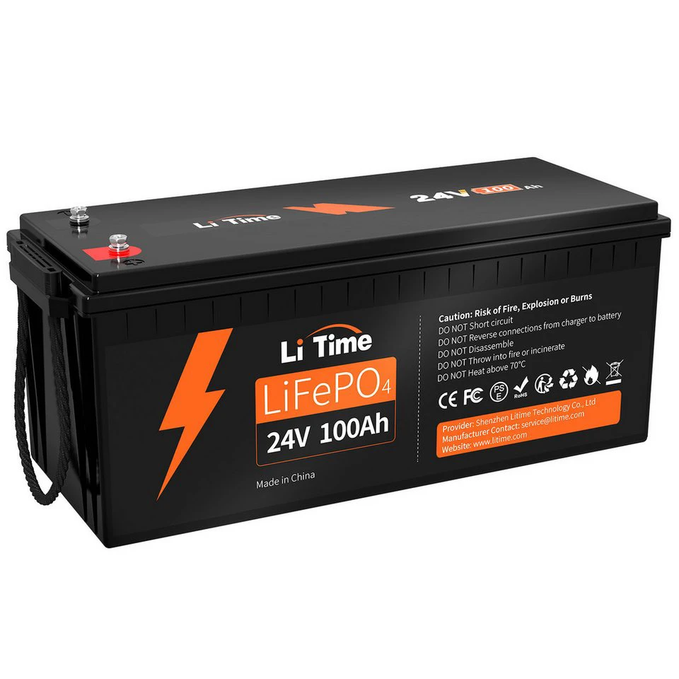 LiTime LiFePO4 Batterie 24V 100Ah mit BMS 2560Wh Deep-Cycle