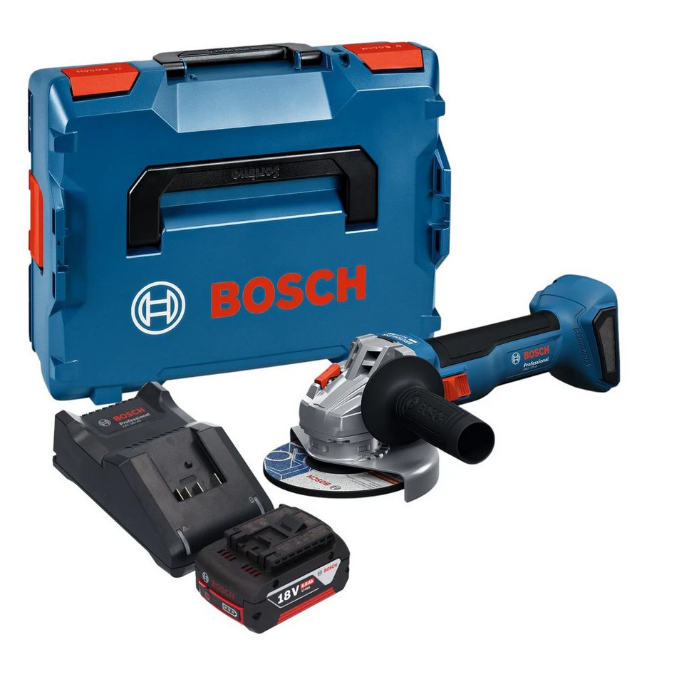 Bosch GWS 18V-8 Professional Akku-Winkelschleifer 18 V 5,0 Ah Ladegerät L-Boxx