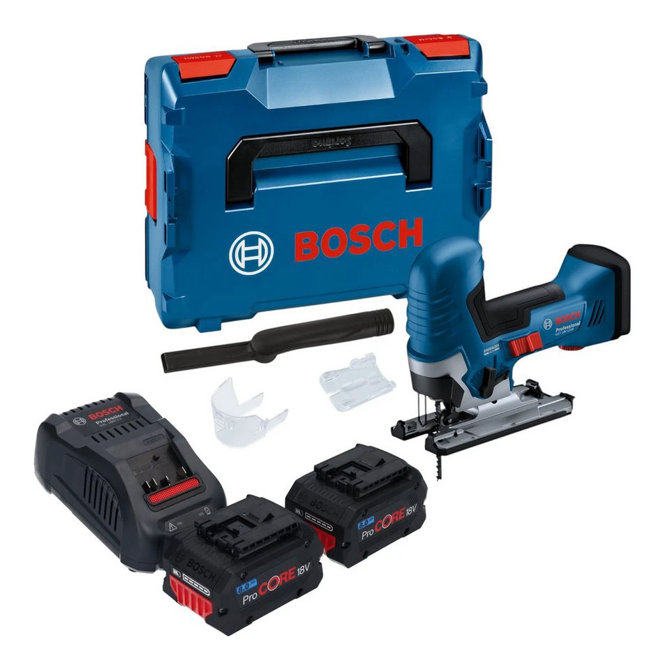 Bosch Professional Stichsäge GST 18V-125 S 18 V mit 2x ProCORE Akku 8,0 Ah Lader L-Boxx