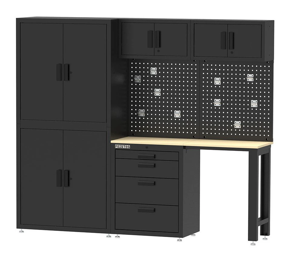 FEISTOS Werkbank Monos Schwarz 223x46x190 cm