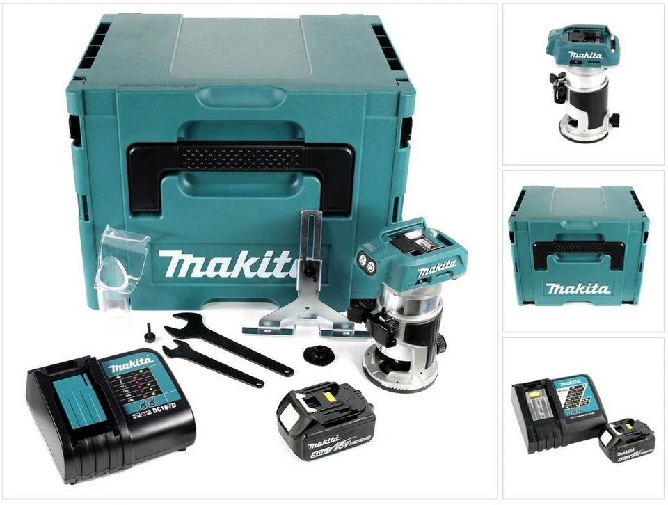 Makita DRT 50 RT1J Akku-Multifunktionsfräse 18V Brushless 5,0 Ah Akku