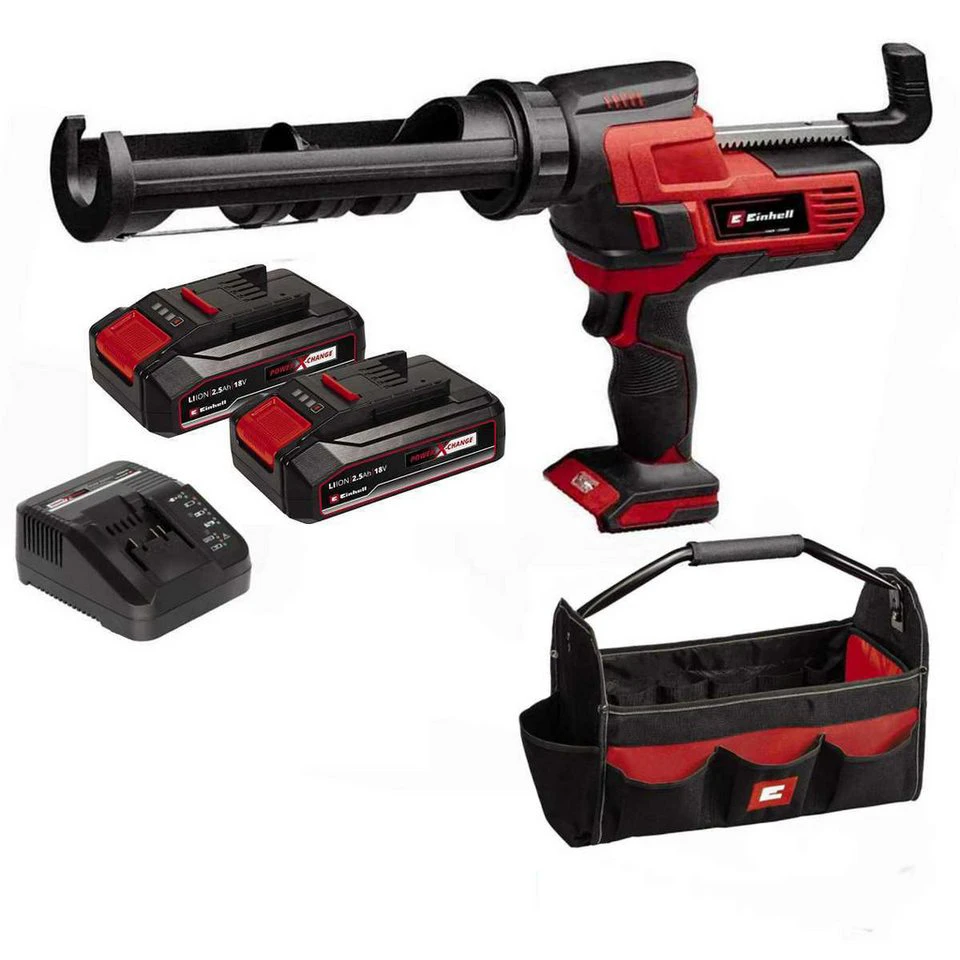 Einhell Akku-Kartuschenpistole TE-SG 18/10 Li 18V 2 x 2,5 Ah Ladegerät Bag