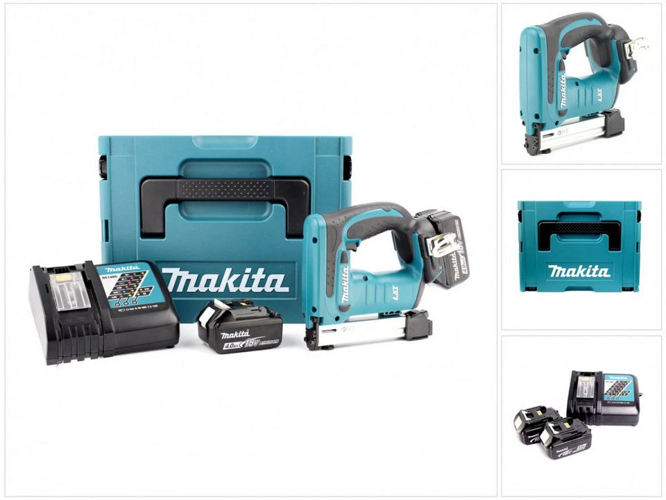 Makita Akku-Heftgerät DST 221 RMJ 18 V Li-Ion im Makpac mit 2x BL 1840 B Akku