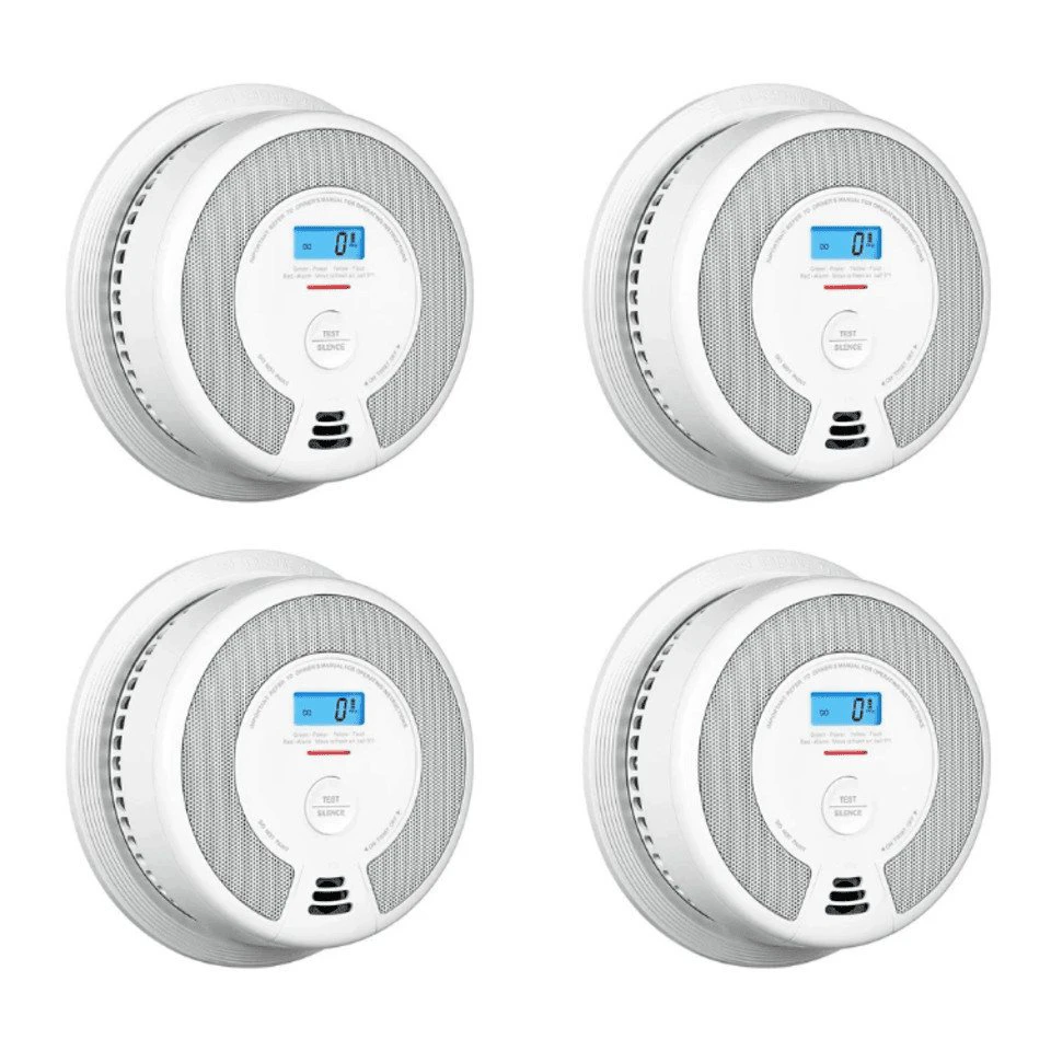 X-SENSE Kohlenmonoxidmelder SC07-W 4er Pack mit LCD Anzeige Rauchmelder 10 Jahres Batterie